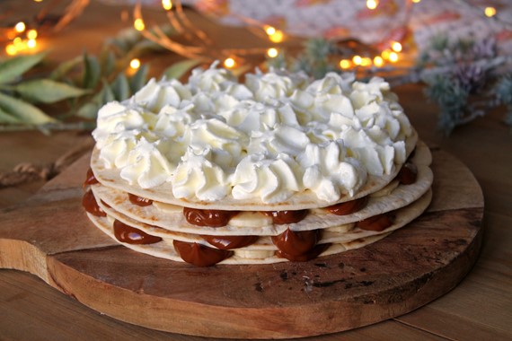 TARTA DE DULCE DE LECHE Y PLÁTANO