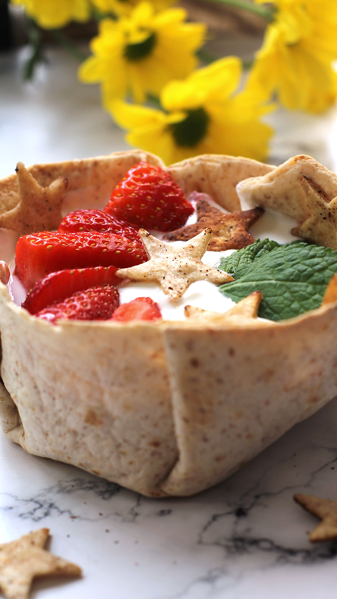 WRAP DE YOGURT Y FRESAS